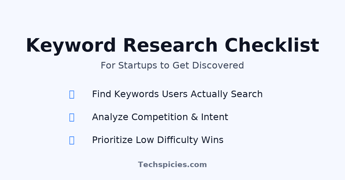 Keyword Research Checklist